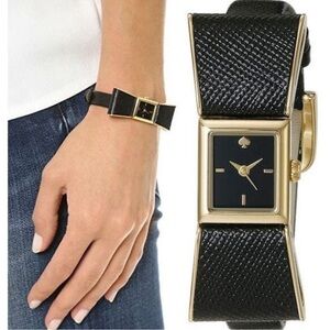 Kate Spade ♠️ Kenmare black & gold bow watch